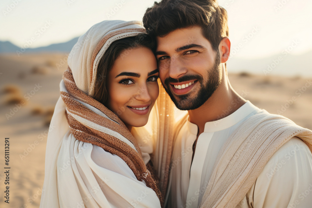 Picture of young wealthy middle eastern couple hugging love story Generative AI Picture of young wealthy middle eastern couple hugging love story Generative AI