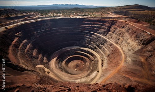 giant mining crater, ai generative photo