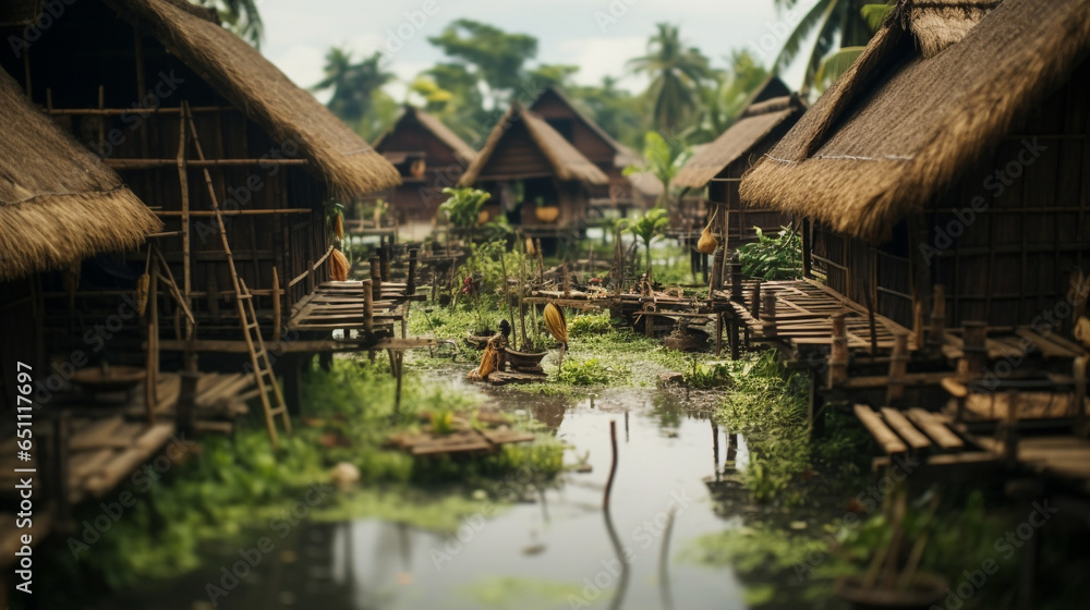detail Indonesian house village from the 90s and residents detail Indonesian house village from the 90s and residents