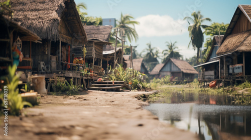 detail Indonesian house village from the 90s and residents