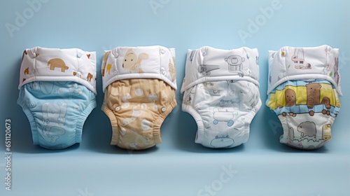 colored baby diapers.