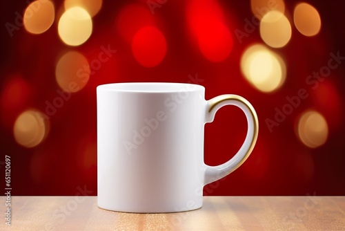 Blank Cup with Christmas Background