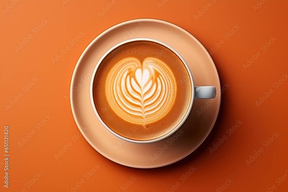 Obraz premium minimalistic coffee wallpaper with solid Background, empty copy space mock up