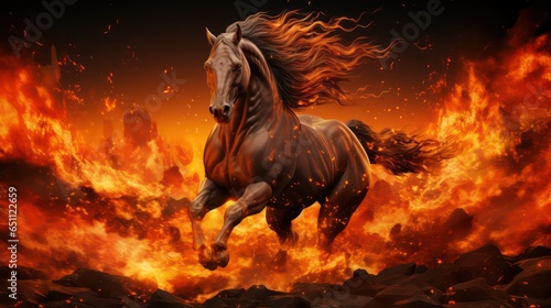 horse in fire