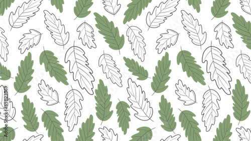 Seamless pattern with abstract leaves. Vector illustration