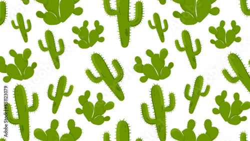 Seamless pattern with the image of a cactus. Vector illustration