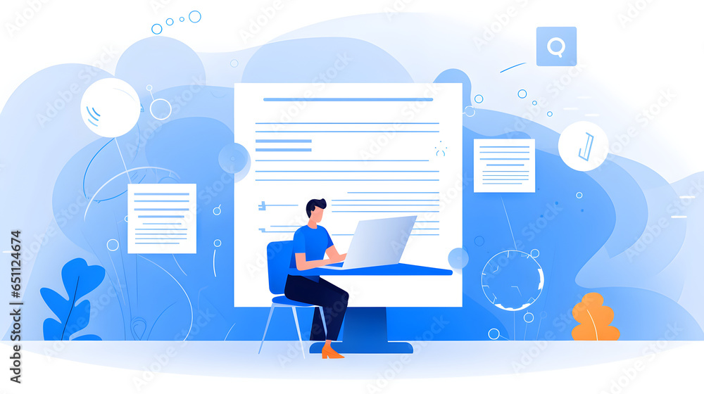 business people working in office. ilustration business people working in office. ilustration