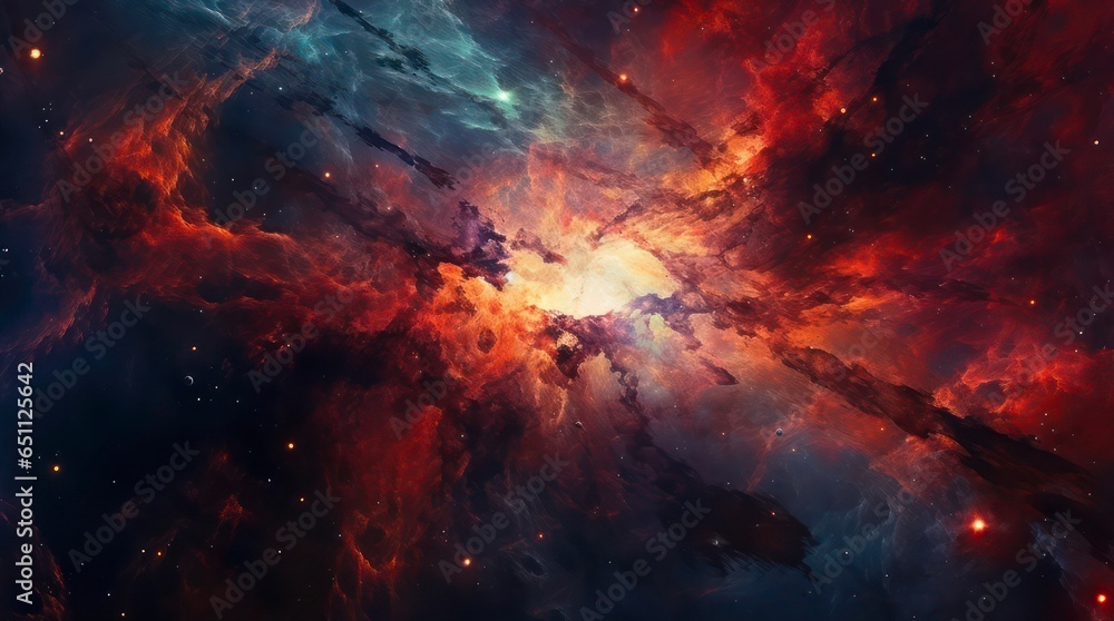 Abstract space background. Galaxies, nebula and stars in space.