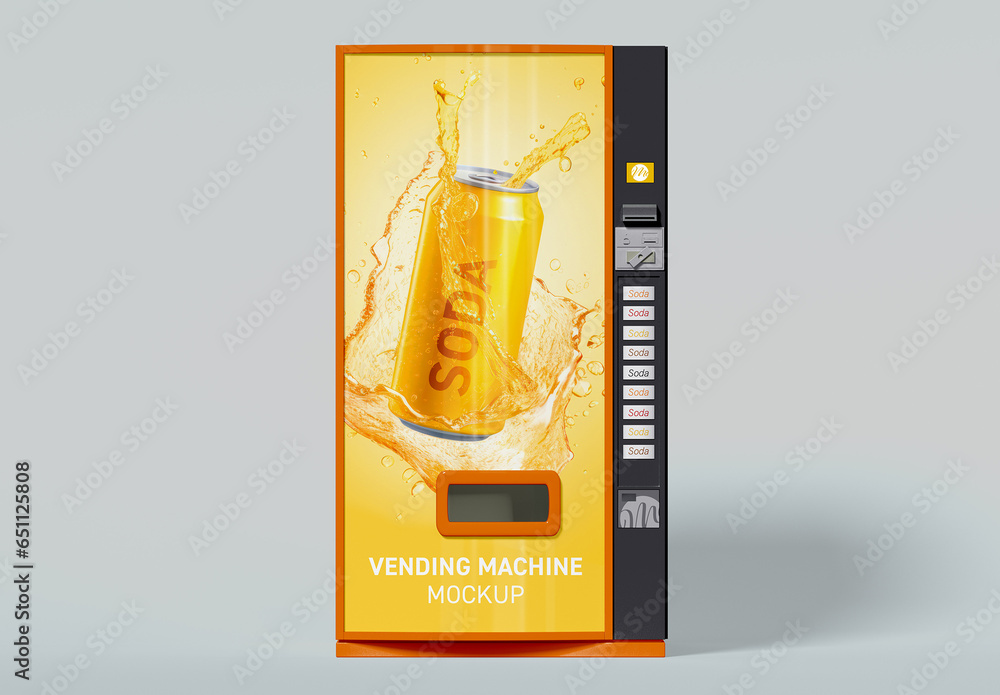 Front View Vending Machine Mockup Stock Template Adobe Stock