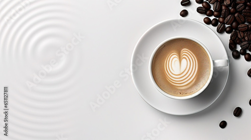 minimalistic coffee wallpaper with solid Background, empty copy space mock up