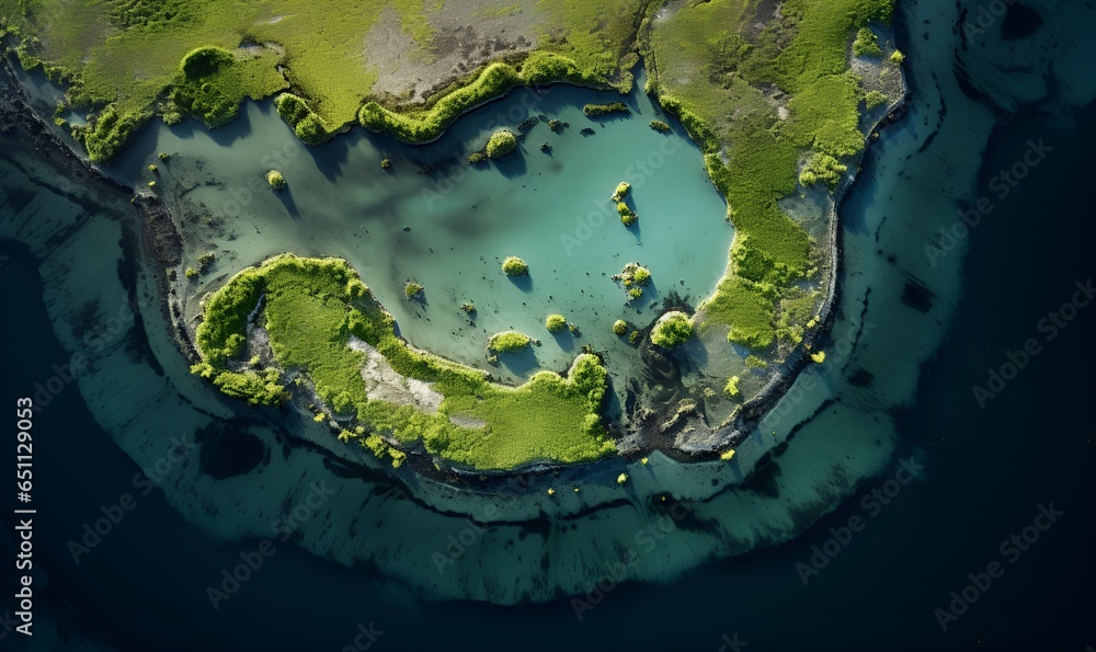 Obraz premium beautiful island view from above, ai generative