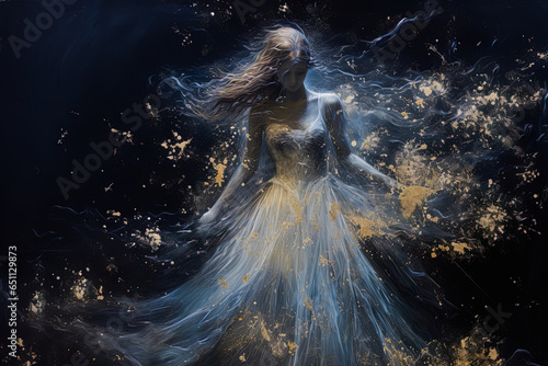 Ethereal narratives fashioned from stardust and celestial light, moments frozen in time
