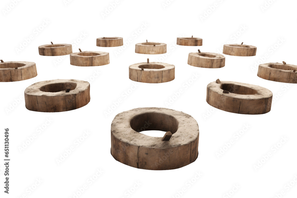 Horseshoe pits on Transparent Background, PNG, Generative Ai Stock