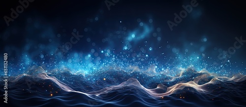Stunning picture with glowing particles Musical wave Presentation backdrop image