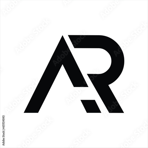 AR letter initial icon logo design vector template