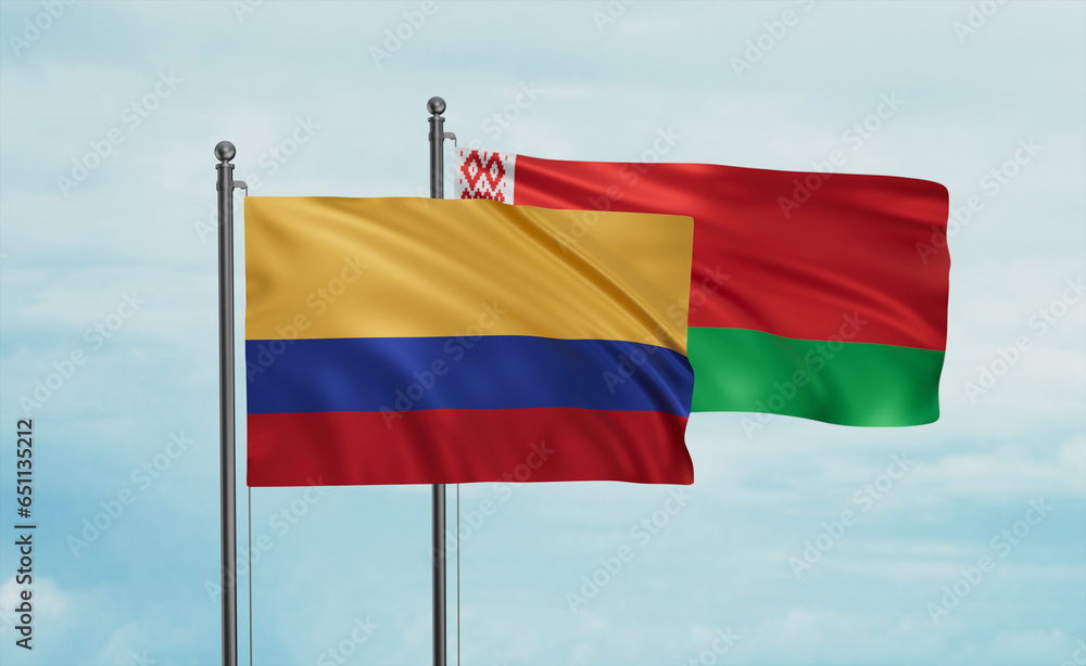 Belarus and Colombia flag Belarus and Colombia flag