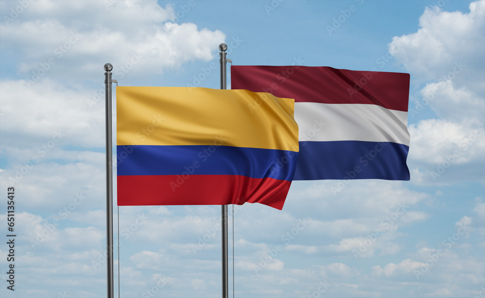 Netherlands and Colombia flag Netherlands and Colombia flag