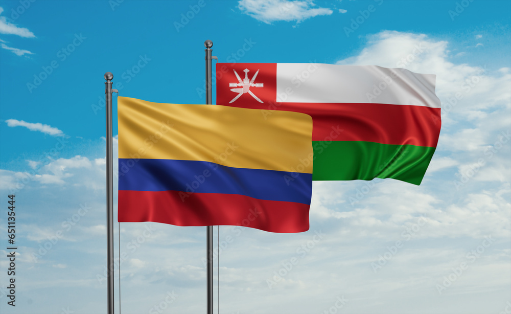 Oman and Colombia flag Oman and Colombia flag
