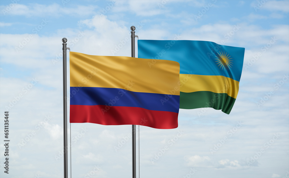 Rwanda and Colombia flag Rwanda and Colombia flag