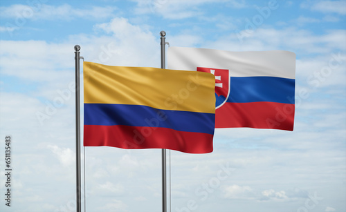 Photography Slovakia and Colombia flag