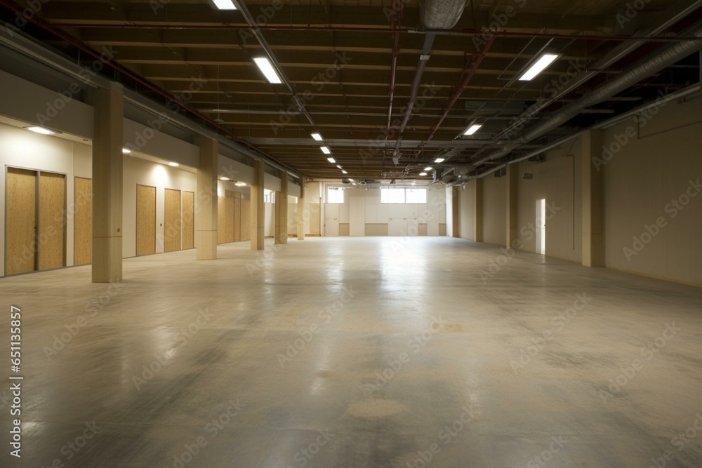 Empty indoor area. Generative AI