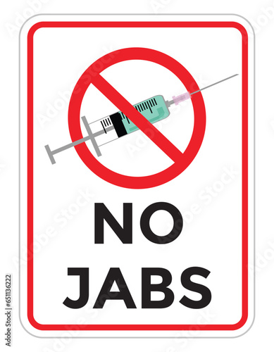 no jabs sign, vector illustration 