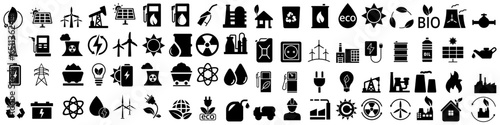 Energy icon vector set. power  illustration sign collection. electricity symbol.