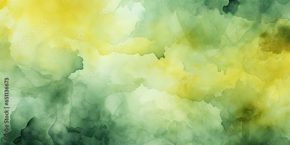 Fototapeta premium Hand drawn watercolor background. Abstract yellow green watercolor. Artistic background with copy space for design