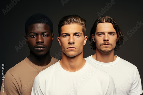 Diverse male skin tones, healthy and flawless skin