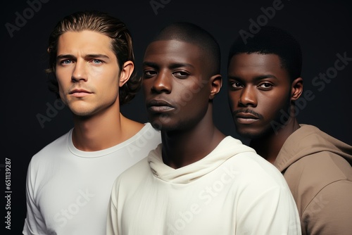 Diverse male skin tones, healthy and flawless skin