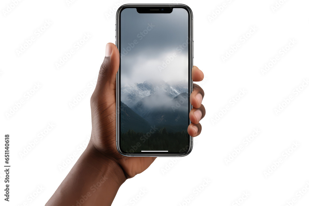 a mobile phone in a hand isolated on white a mobile phone in a hand isolated on white
