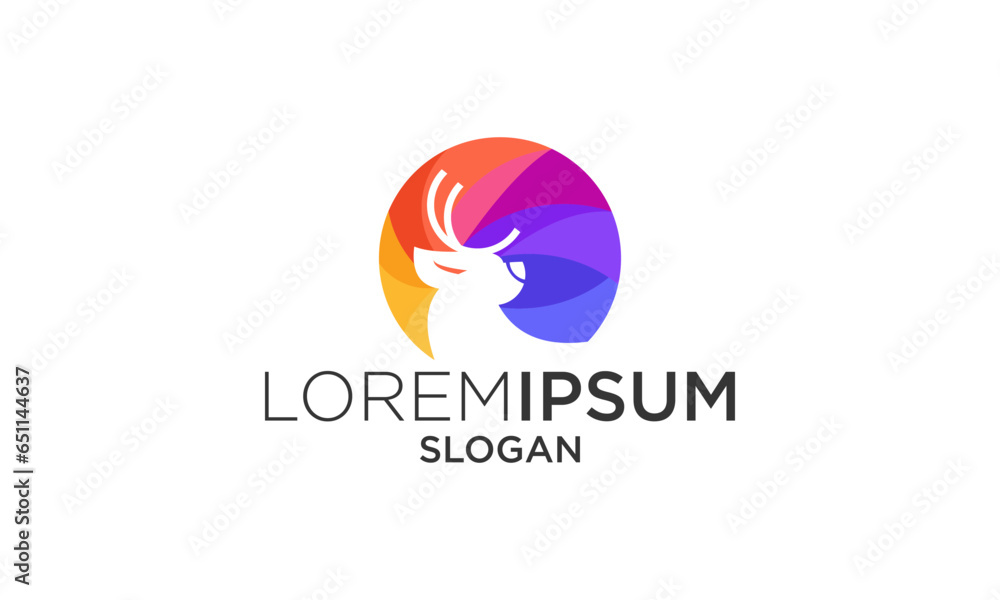 deer full color icon logo design deer full color icon logo design