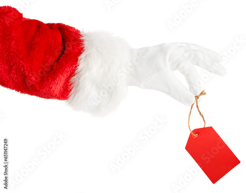 Wallpaper Mural Santa holding a red sale label isolated on white background. Torontodigital.ca