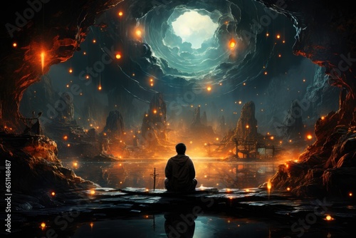 Universe, cosmos Meditation background © FryArt Studio