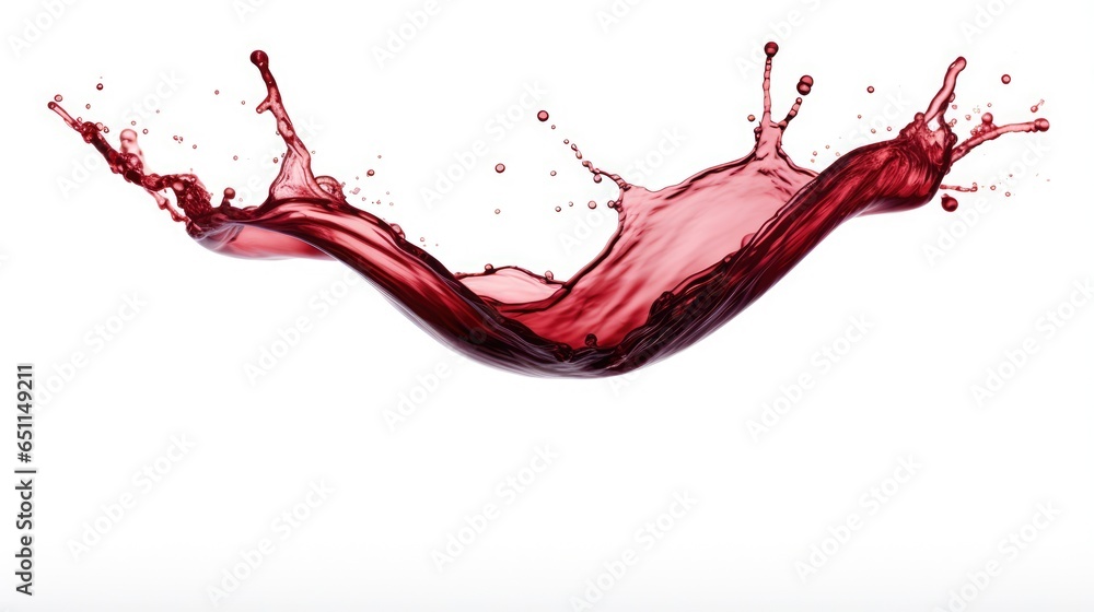 Red wine splashes isolated on white background. Red liquid flowing backdrop Red wine splashes isolated on white background. Red liquid flowing backdrop