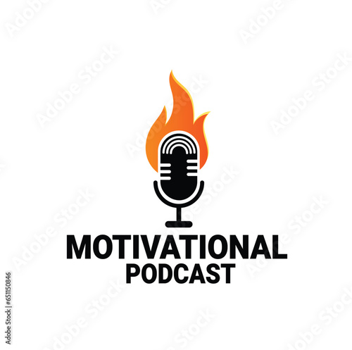 Motivational Fitness Podcast Logo Design