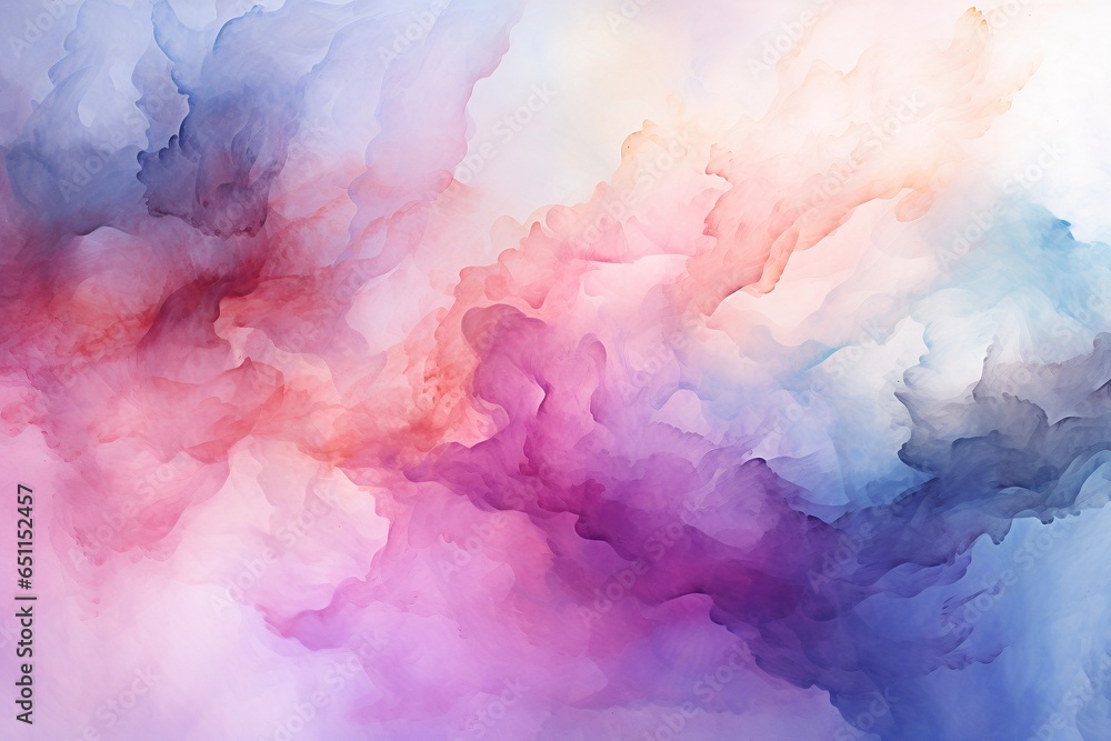 Fototapeta premium Pastel Dreamy Watercolor Wash Background Texture Evokes Serenity with Soft, Ethereal Blends of Pastels and Subtle Transitions