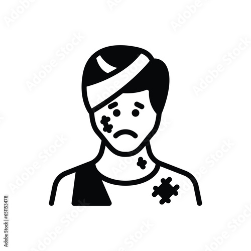 Black solid icon for victim 