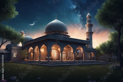 mosque in the night