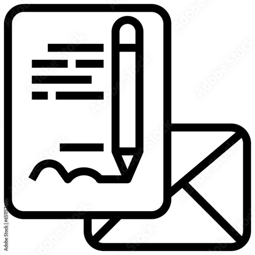 Letter of intent filled outline icon,linear,outline,graphic,illustration