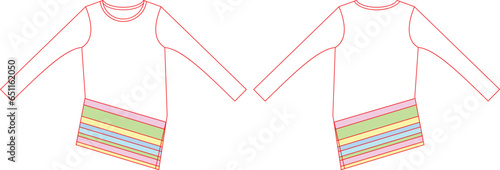 bottom frill design illustration flat sketch