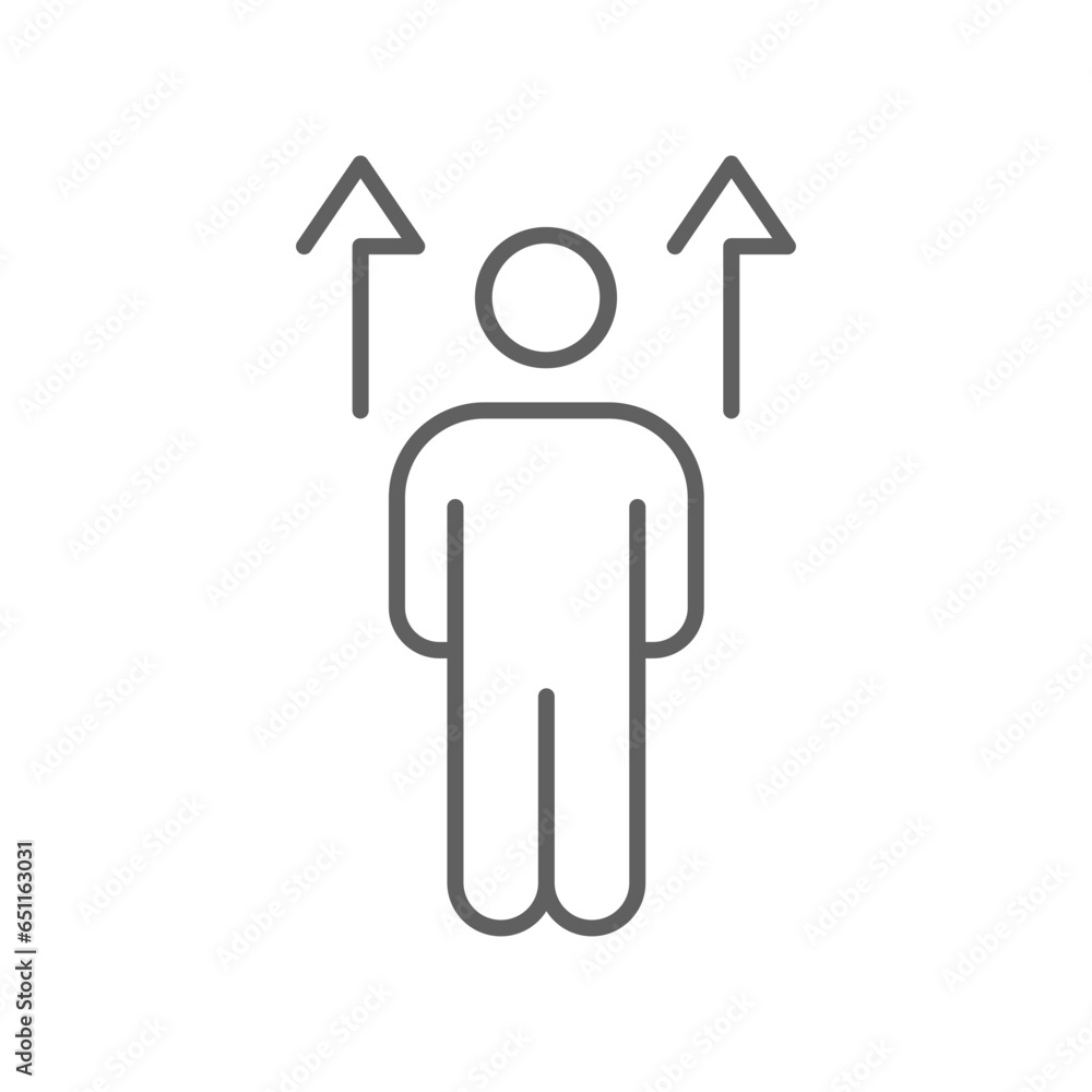Personal achievements line icon. Growth personal, career ladder, Goal achieving, job promotion, Success achievement concept. Editable stroke. Vector illustration. Design