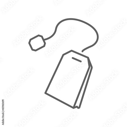 Teabag, dip, aromatic Line icon. Herb tea bag packaging For morning beverage symbol. Outline pictogram style for web And app. Editable stroke. Vector illustration. Design