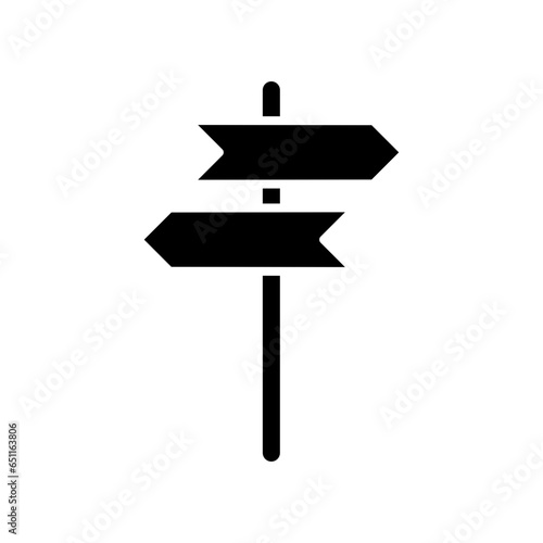 Signpost, guide direction glyph icon. Simple element navigation pointer crossroad, directional arrows symbol, arrow road, crossroad sign. vector illustration. Design