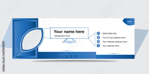 Free vector email signature template or email footer and personal social media cover design. new idea 