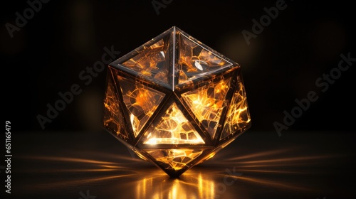 a photo realistic icosahedron professional illuminated