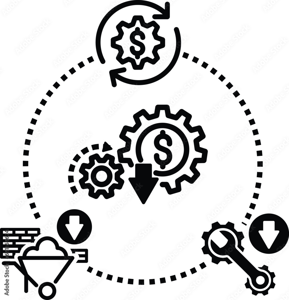 cost reduction icon vector reduction cost sign cost reduction icon vector reduction cost sign