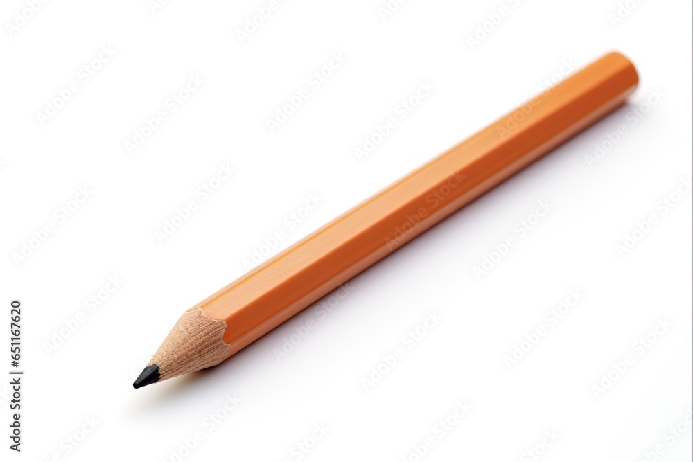 Sharp Pencil on White Background. Simple Office and Education Object for Writing and Design with Crayon Lead and Eraser Sharp Pencil on White Background. Simple Office and Education Object for Writing and Design with Crayon Lead and Eraser