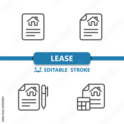 Lease Agreement Icons. Mortgage, Contract, Document Icon