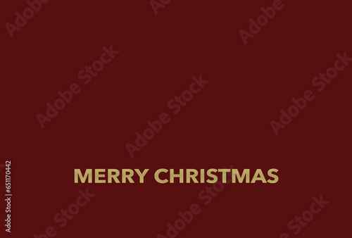Merry Christmas in gold, background in dark red